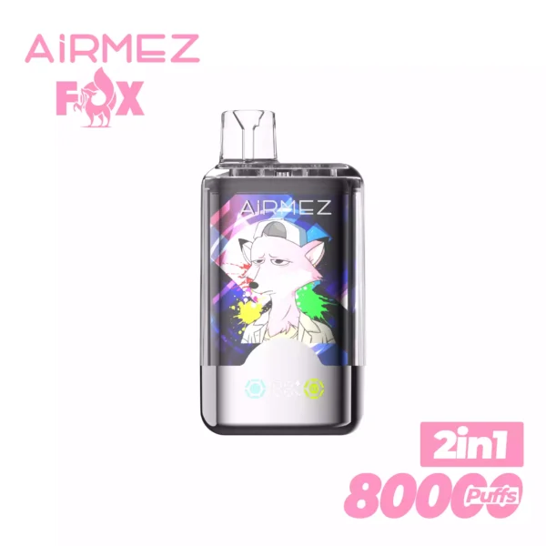 High Capacity Airmez FOX 2IN1 80000 Puffs Mesh Coil Vape Ideal for Wholesale Distribution